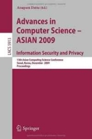 Advances in Computer Science, Information Security and Privacy: 13th Asian Computing Science Conference, Seoul, Korea, December 14-16, 2009, Proceedings Computer Science and General Issues) артикул 13211b.
